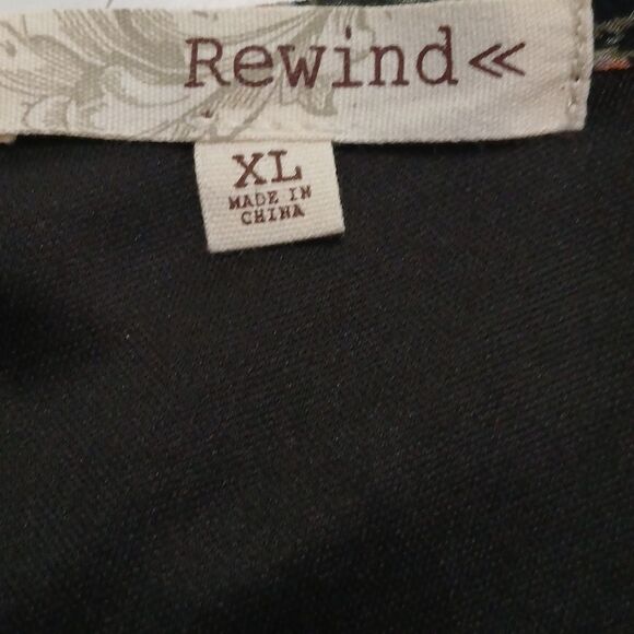 Rewind black floral print long sleeve flowy dress Sz XL NWOT - Picture 9 of 9